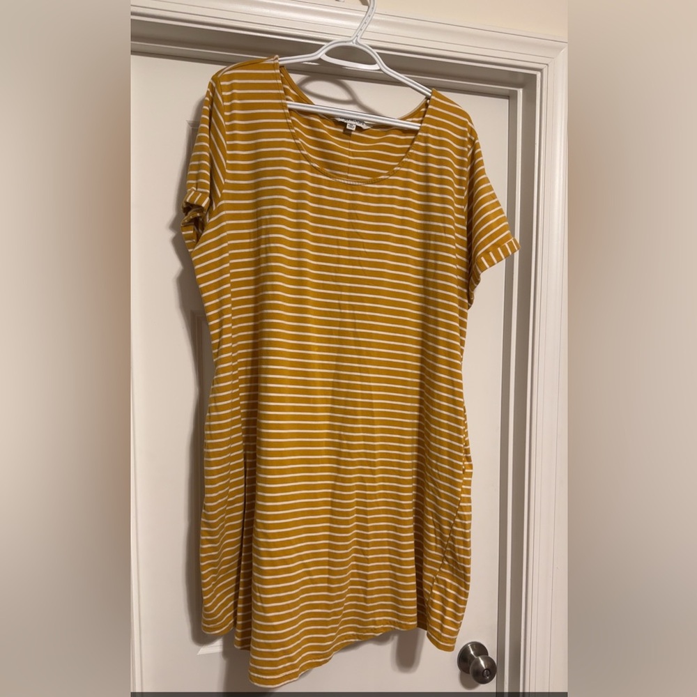 Mustard Striped Mini Dress